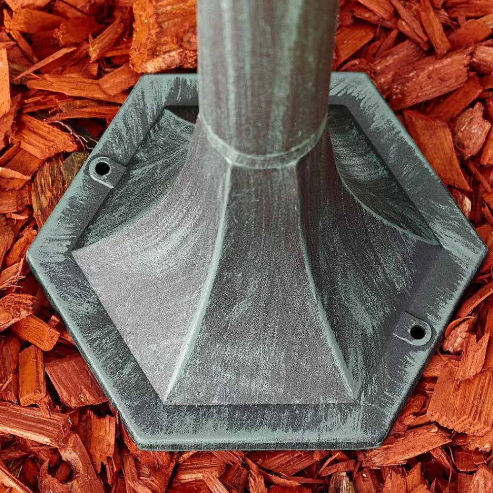 hofstein Lampadaire Exterieur Lentua Vert, Noir, 1 Lumiere, Detecteur De Mouvement