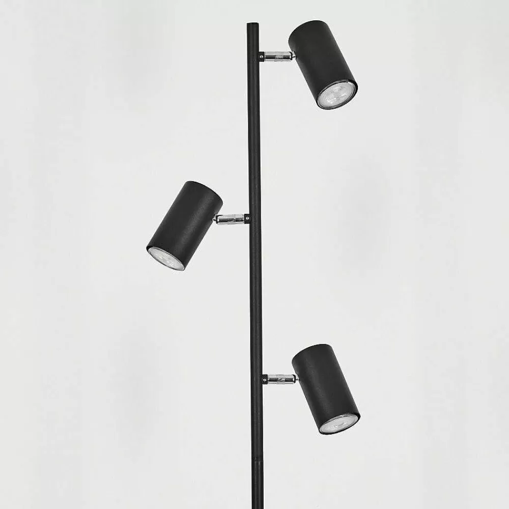 hofstein Lampadaire Javel Chrome, Noir, 3 Lumieres