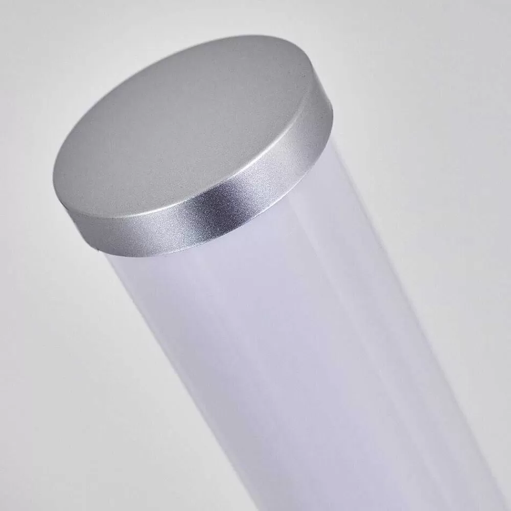 hofstein Lampadaire Led Rgb Globo Rocky Argente, 1 Lumiere, Telecommandes, Changeur De Couleurs