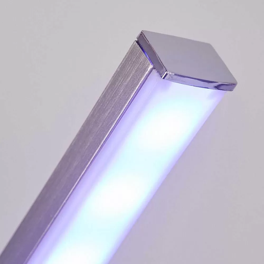 hofstein Lampadaire Minacar Led Nickel Mat, 1 Lumiere, Telecommandes, Changeur De Couleurs