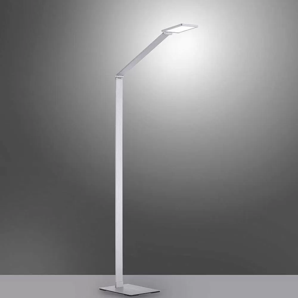 Paul Neuhaus Q-Serie Lampadaire Paul Neuhaus Q-Hannes Led Argente, 1 Lumiere, Telecommandes