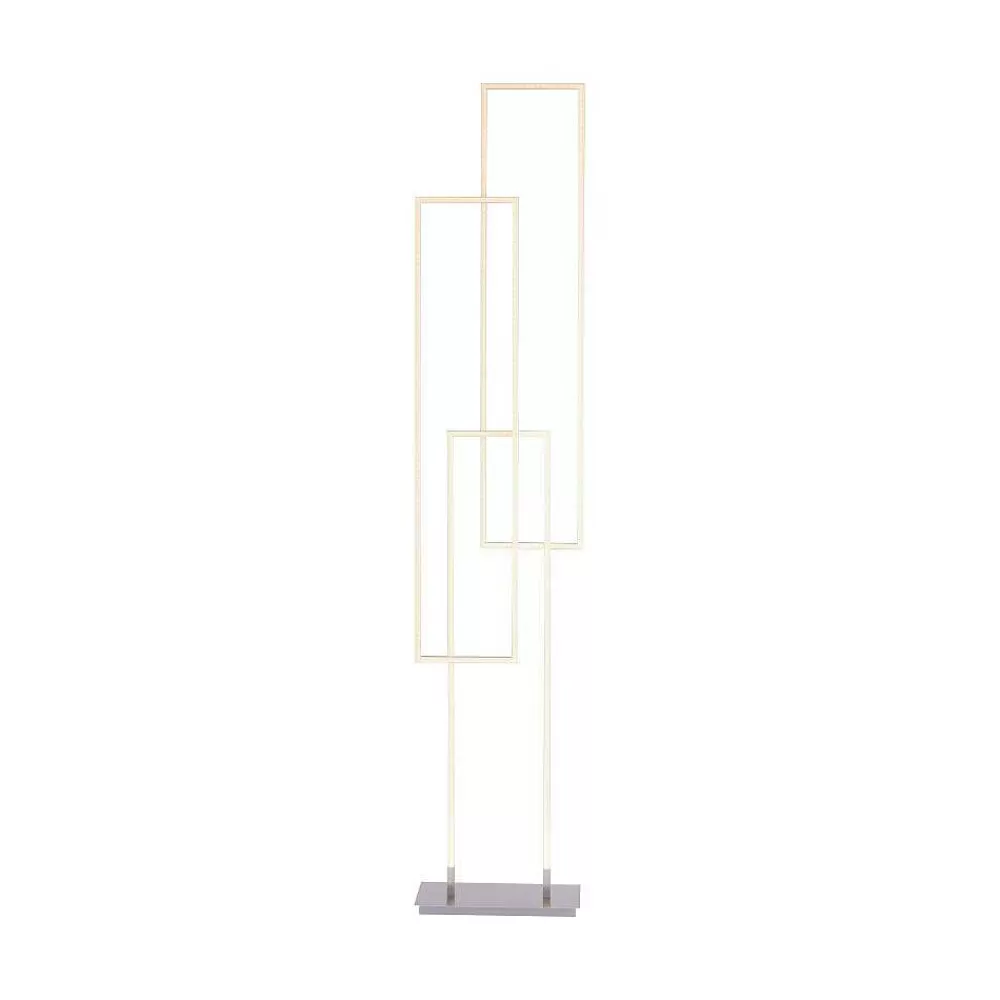 Paul Neuhaus Q-Serie Lampadaire Paul Neuhaus Q-Inigo Led Acier Brosse, 3 Lumieres, Telecommandes