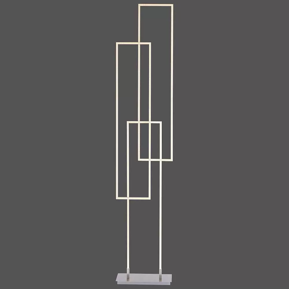 Paul Neuhaus Q-Serie Lampadaire Paul Neuhaus Q-Inigo Led Acier Brosse, 3 Lumieres, Telecommandes