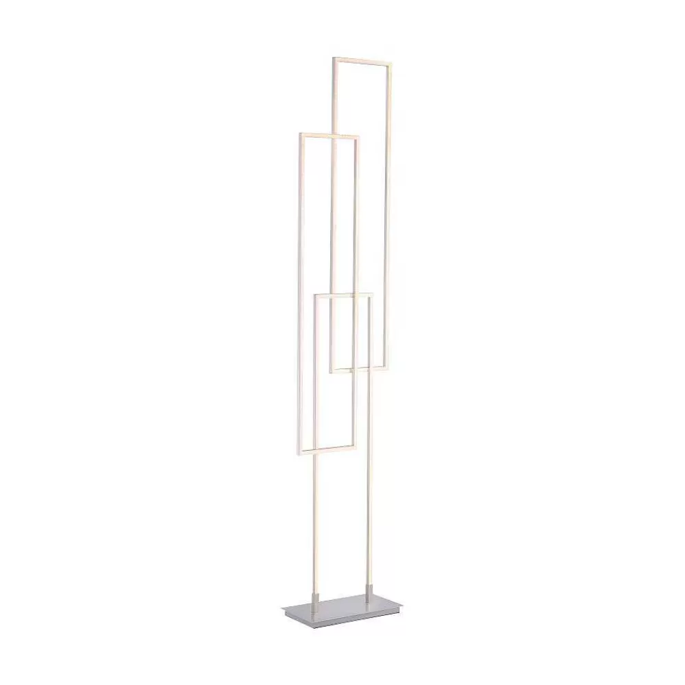 Paul Neuhaus Q-Serie Lampadaire Paul Neuhaus Q-Inigo Led Acier Brosse, 3 Lumieres, Telecommandes