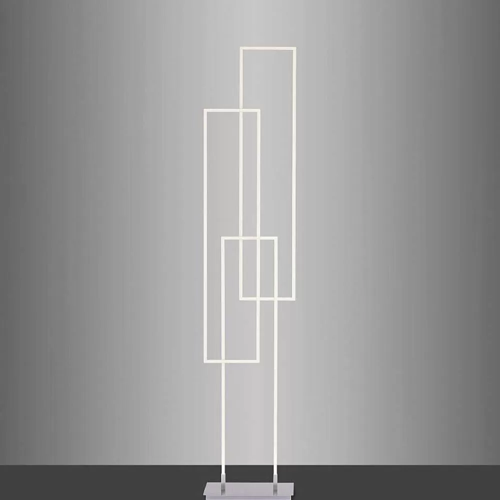 Paul Neuhaus Q-Serie Lampadaire Paul Neuhaus Q-Inigo Led Acier Brosse, 3 Lumieres, Telecommandes