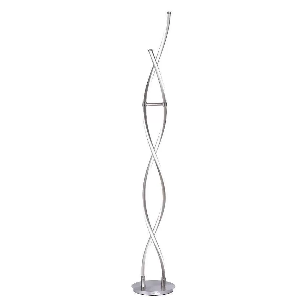 Paul Neuhaus Q-Serie Lampadaire Paul Neuhaus Q-Malina Led Acier Inoxydable, 2 Lumieres, Telecommandes