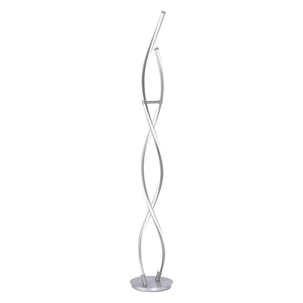 Paul Neuhaus Q-Serie Lampadaire Paul Neuhaus Q-Malina Led Acier Inoxydable, 2 Lumieres, Telecommandes