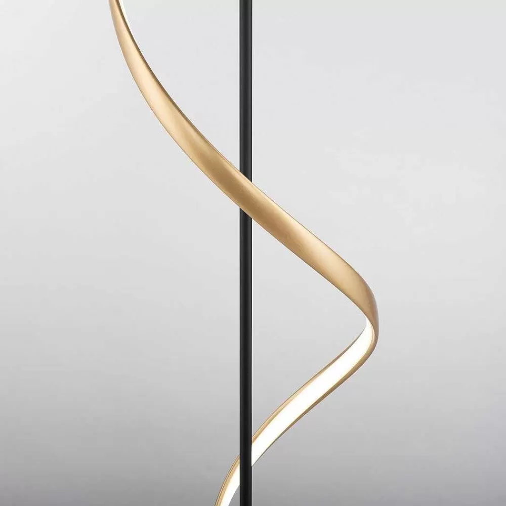 Paul Neuhaus Q-Serie Lampadaire Paul Neuhaus Qswing Led Anthracite, Or, 1 Lumiere, Telecommandes