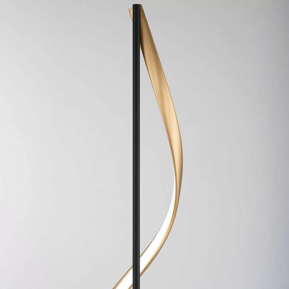 Paul Neuhaus Q-Serie Lampadaire Paul Neuhaus Qswing Led Anthracite, Or, 1 Lumiere, Telecommandes