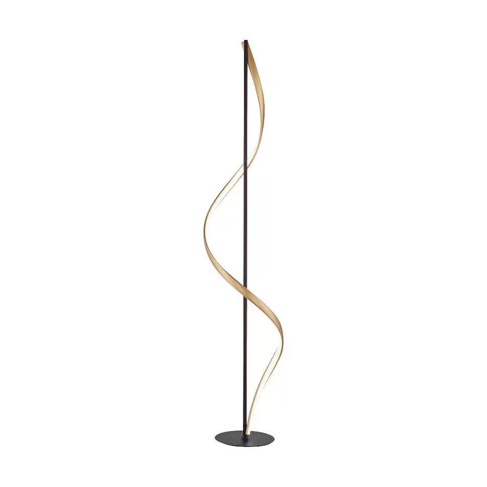 Paul Neuhaus Q-Serie Lampadaire Paul Neuhaus Qswing Led Anthracite, Or, 1 Lumiere, Telecommandes