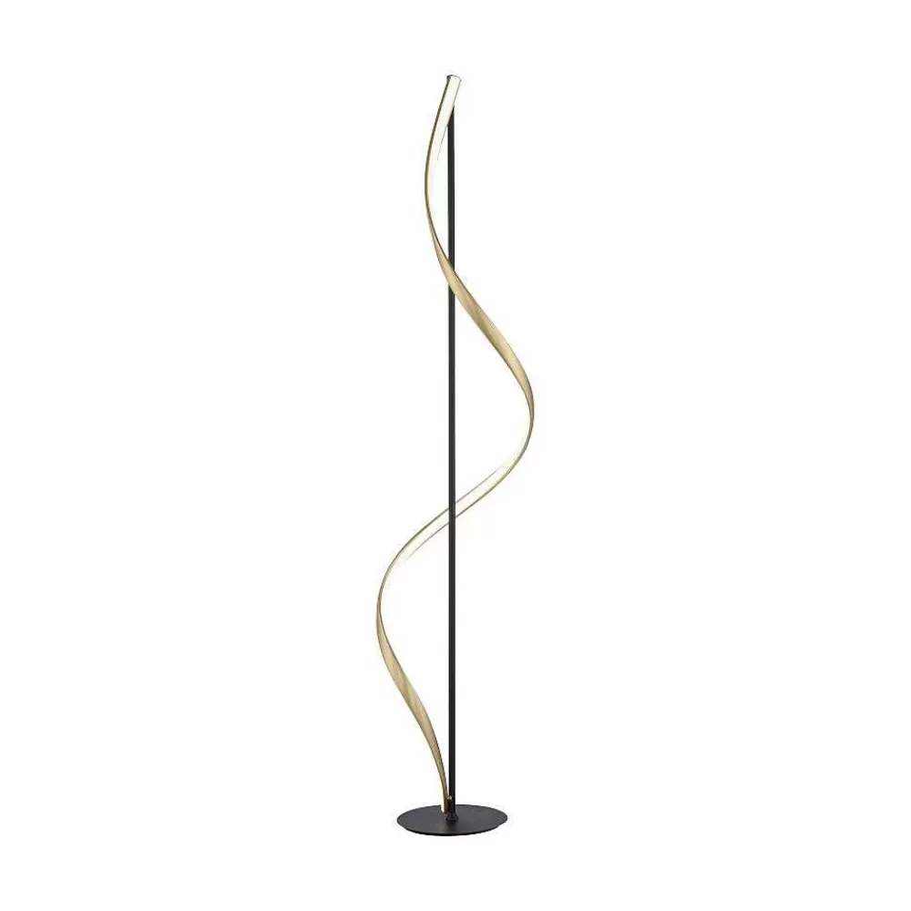 Paul Neuhaus Q-Serie Lampadaire Paul Neuhaus Qswing Led Anthracite, Or, 1 Lumiere, Telecommandes