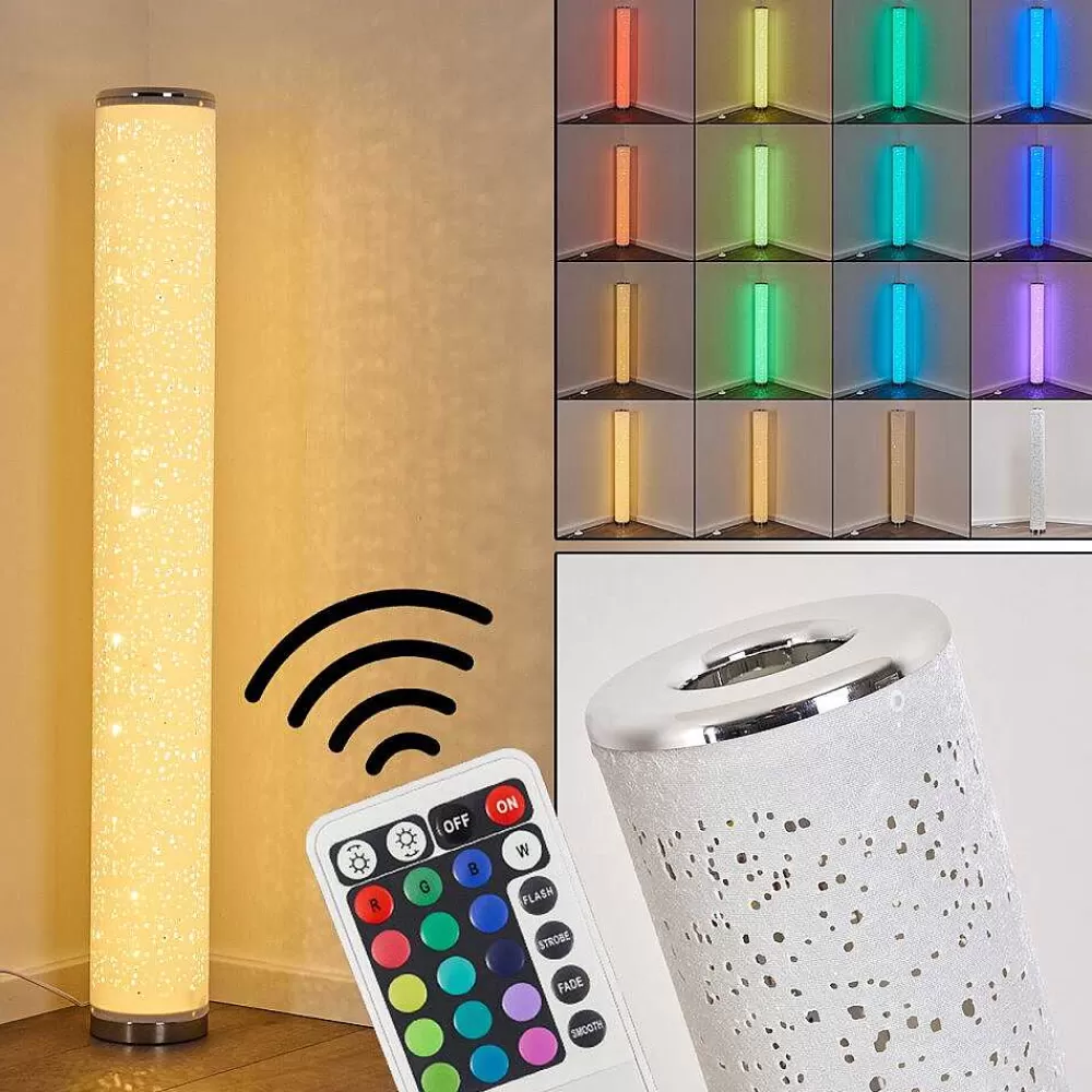 hofstein Lampadaire Tumba Led Blanc, 1 Lumiere, Telecommandes, Changeur De Couleurs