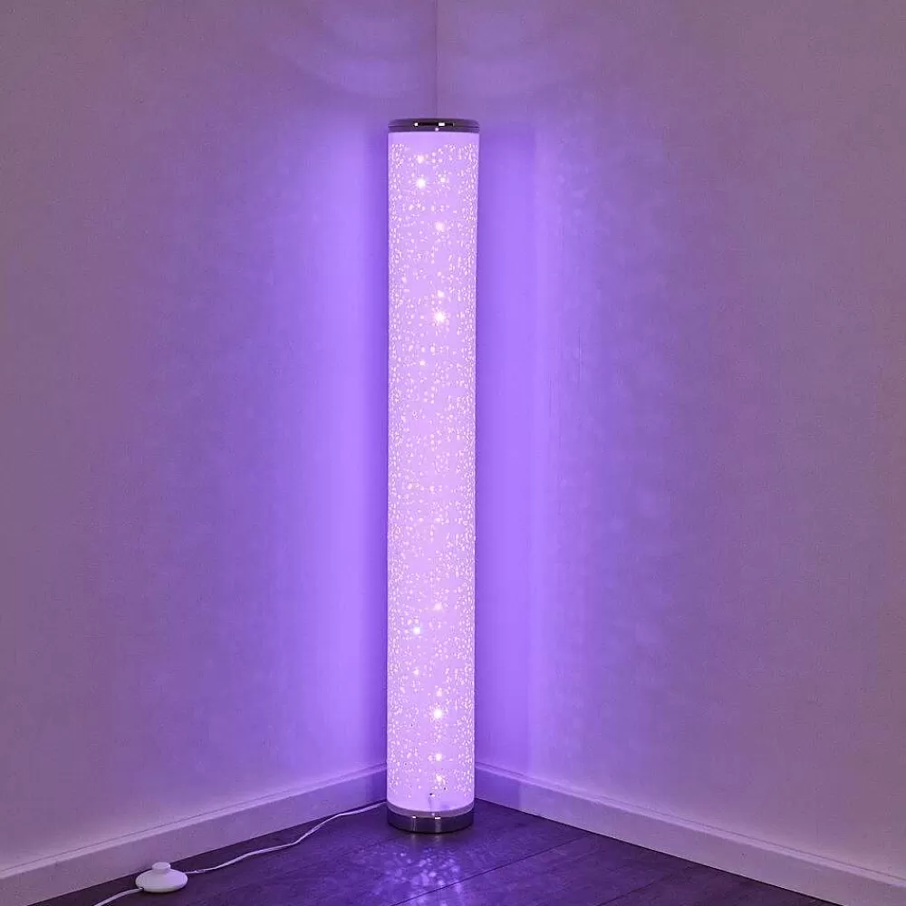 hofstein Lampadaire Tumba Led Blanc, 1 Lumiere, Telecommandes, Changeur De Couleurs