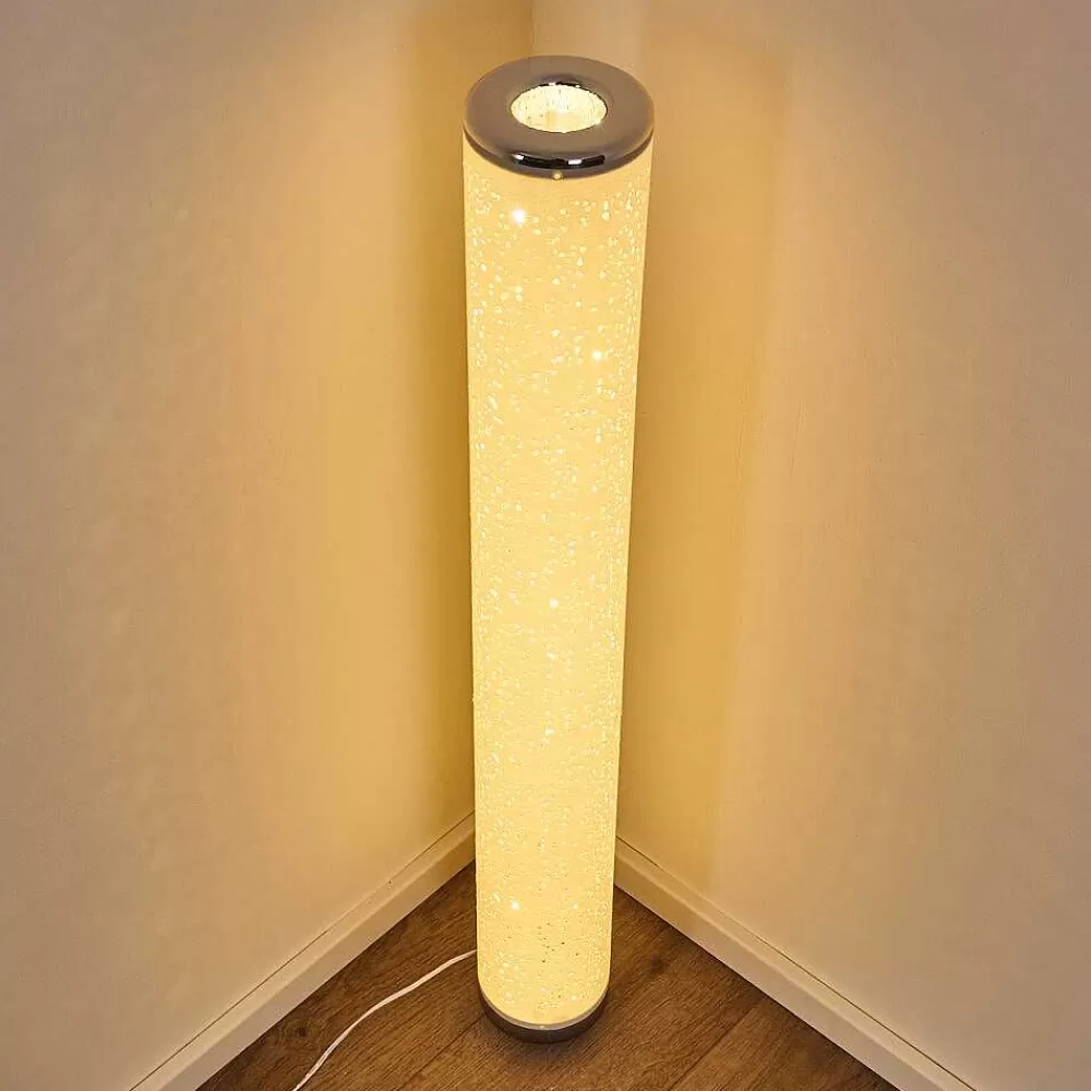 hofstein Lampadaire Tumba Led Blanc, 1 Lumiere, Telecommandes, Changeur De Couleurs
