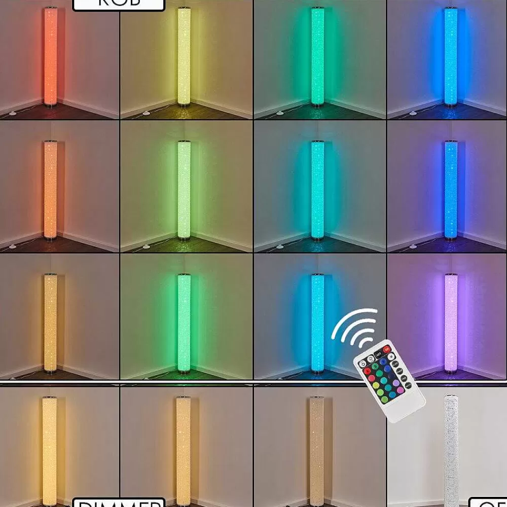 hofstein Lampadaire Tumba Led Blanc, 1 Lumiere, Telecommandes, Changeur De Couleurs