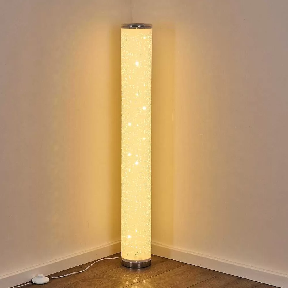 hofstein Lampadaire Tumba Led Blanc, 1 Lumiere, Telecommandes, Changeur De Couleurs