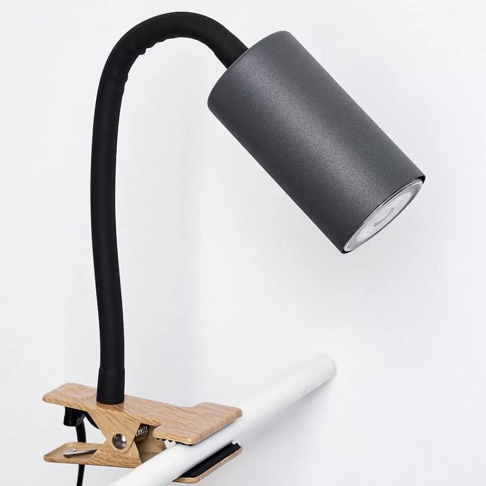 hofstein Lampe A Clipper Javel Brun, Couleur Bois, Noir, 1 Lumiere