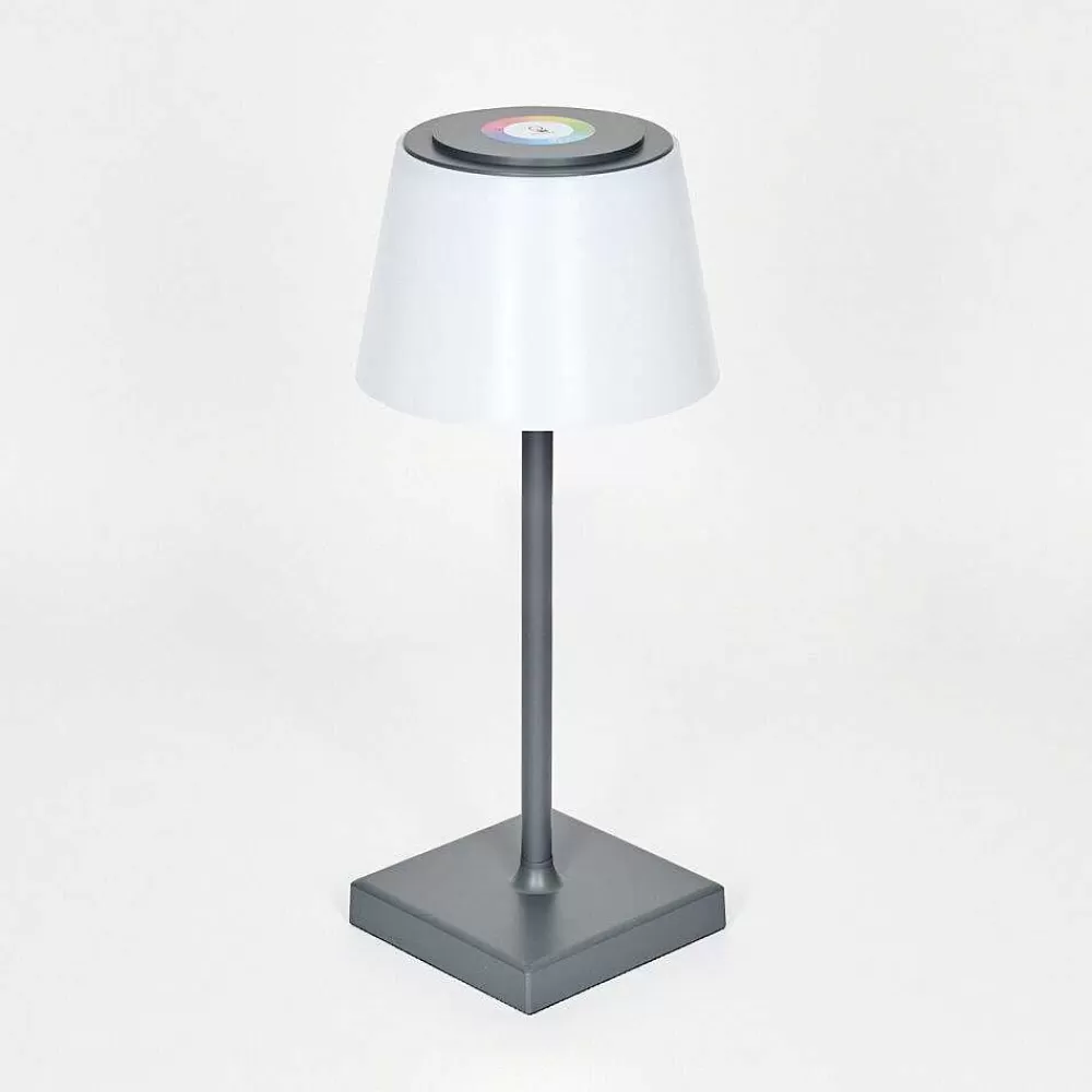hofstein Lampe A Poser Burzaco Led Anthracite, 1 Lumiere, Changeur De Couleurs