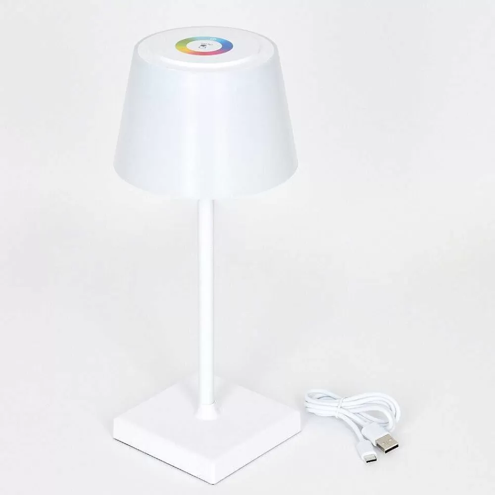 hofstein Lampe A Poser Burzaco Led Blanc, 1 Lumiere, Changeur De Couleurs