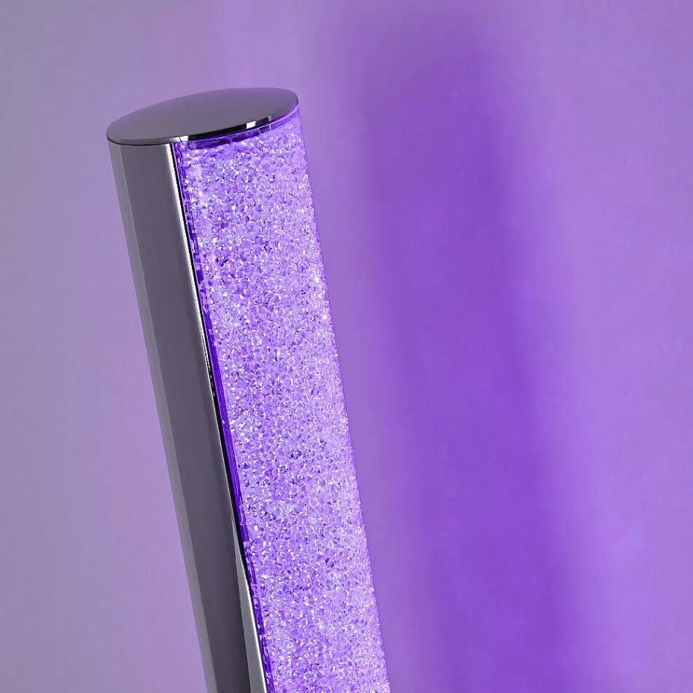 hofstein Lampe A Poser Flaut Led Chrome, 1 Lumiere, Telecommandes, Changeur De Couleurs