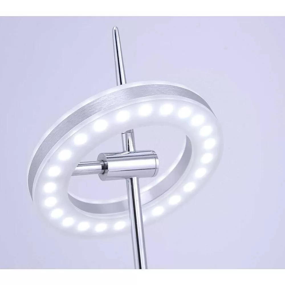 Paul Neuhaus Q-Serie Lampe A Poser Paul Neuhaus Q-Amy Led Acier Inoxydable, 2 Lumieres, Telecommandes