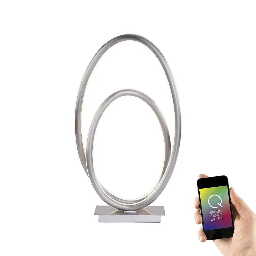Paul Neuhaus Q-Serie Lampe A Poser Paul Neuhaus Q-Nevio Led Nickel Mat, 1 Lumiere, Telecommandes
