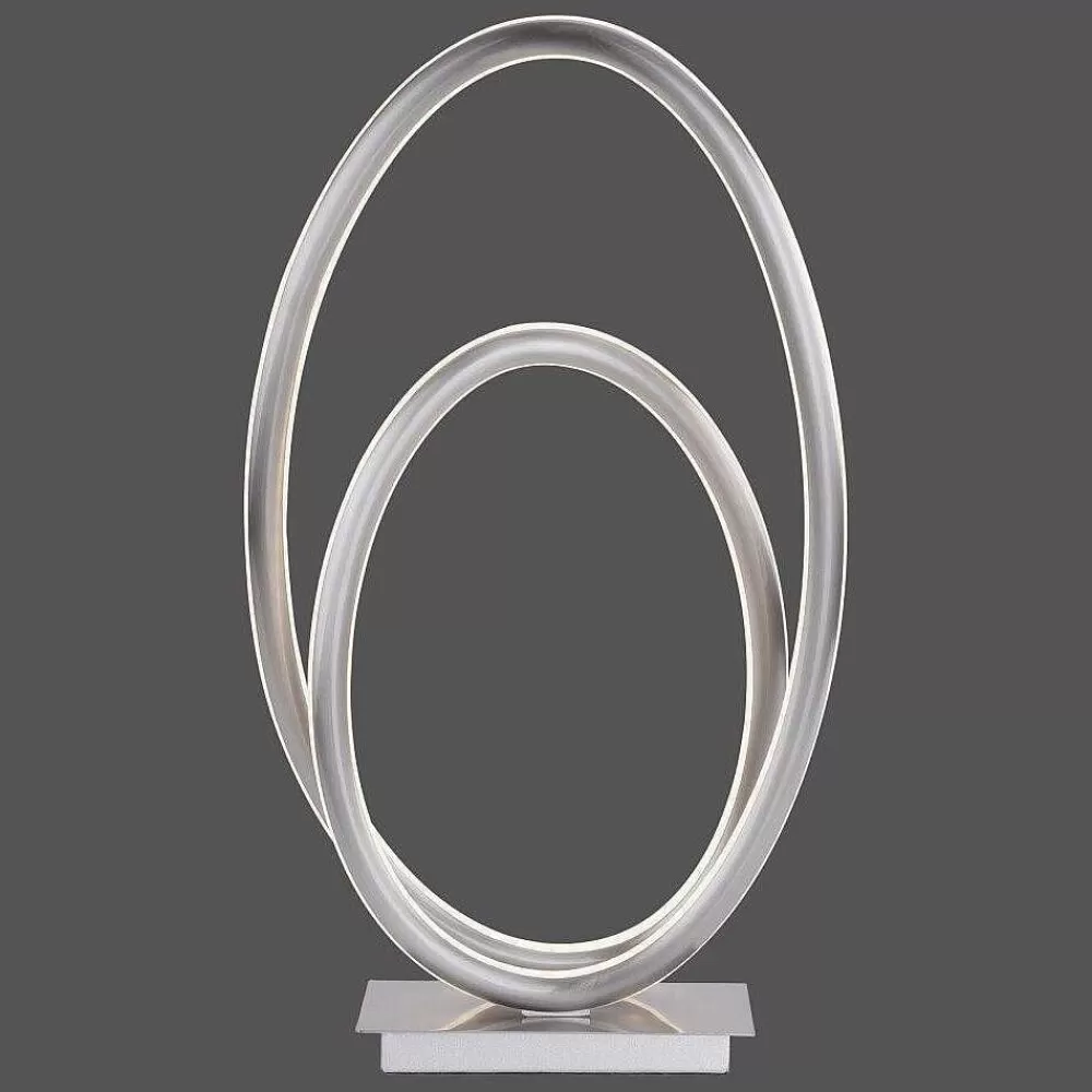 Paul Neuhaus Q-Serie Lampe A Poser Paul Neuhaus Q-Nevio Led Nickel Mat, 1 Lumiere, Telecommandes