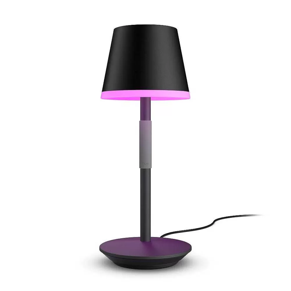 Luminaires Philips Lampe A Poser Philips Hue Go Led Gris, Noir, 1 Lumiere, Changeur De Couleurs