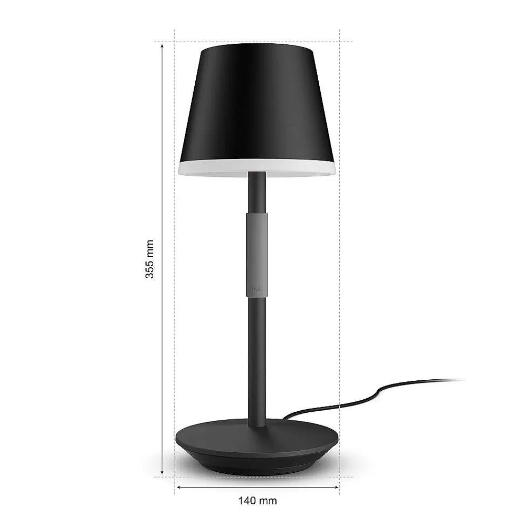 Luminaires Philips Lampe A Poser Philips Hue Go Led Gris, Noir, 1 Lumiere, Changeur De Couleurs