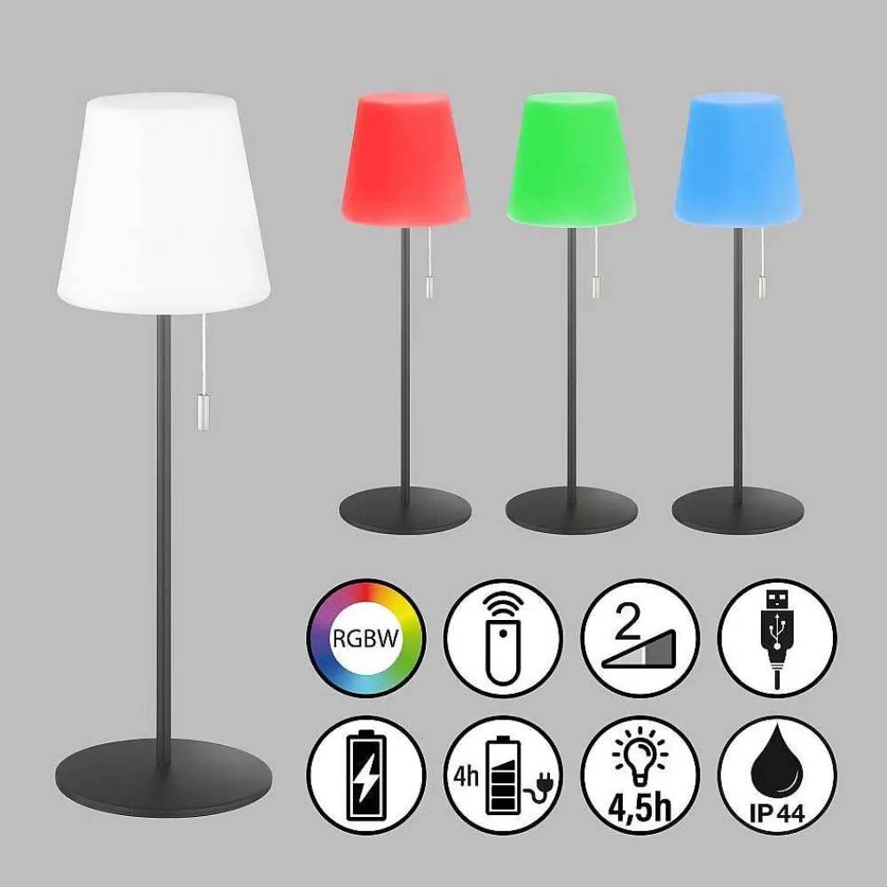 SCHÖNER WOHNEN-Kollektion Lampe A Poser Schoner Wohnen-Kollektion Talent Led Anthracite, 1 Lumiere, Telecommandes, Changeur De Couleurs