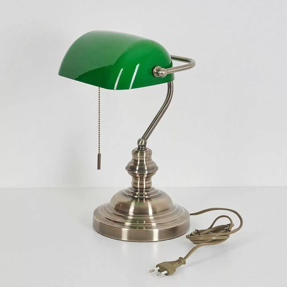 hofstein Lampe De Banquier Havsta Vieux Laiton, 1 Lumiere