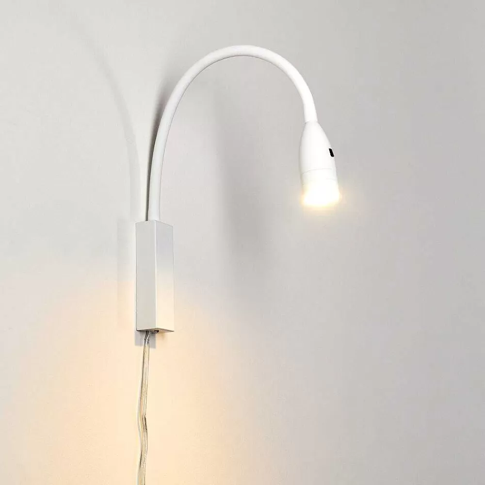 hofstein Lampe De Chevet Alsea Led Blanc, 1 Lumiere, Detecteur De Mouvement