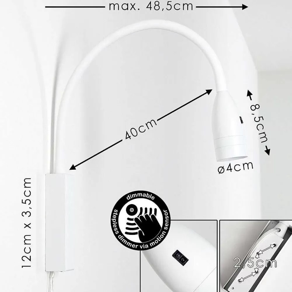 hofstein Lampe De Chevet Alsea Led Blanc, 1 Lumiere, Detecteur De Mouvement
