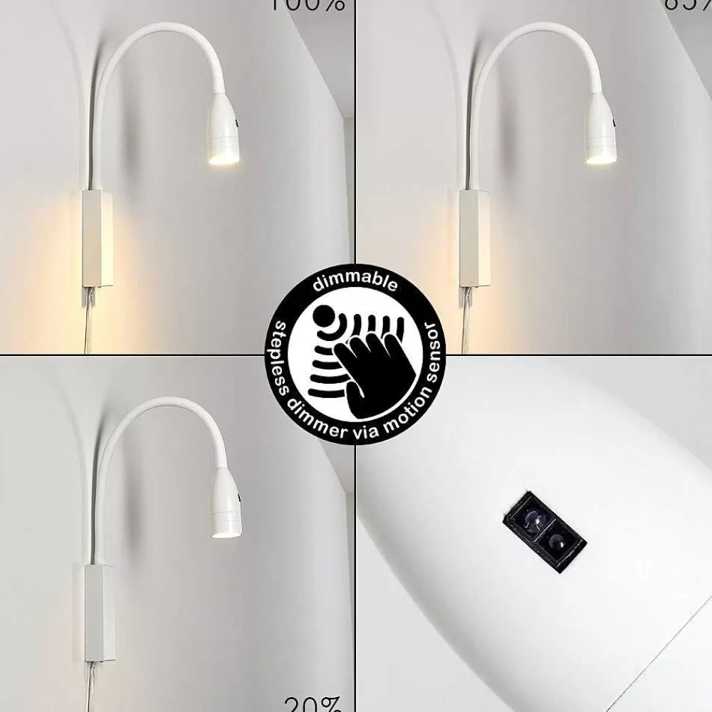hofstein Lampe De Chevet Alsea Led Blanc, 1 Lumiere, Detecteur De Mouvement