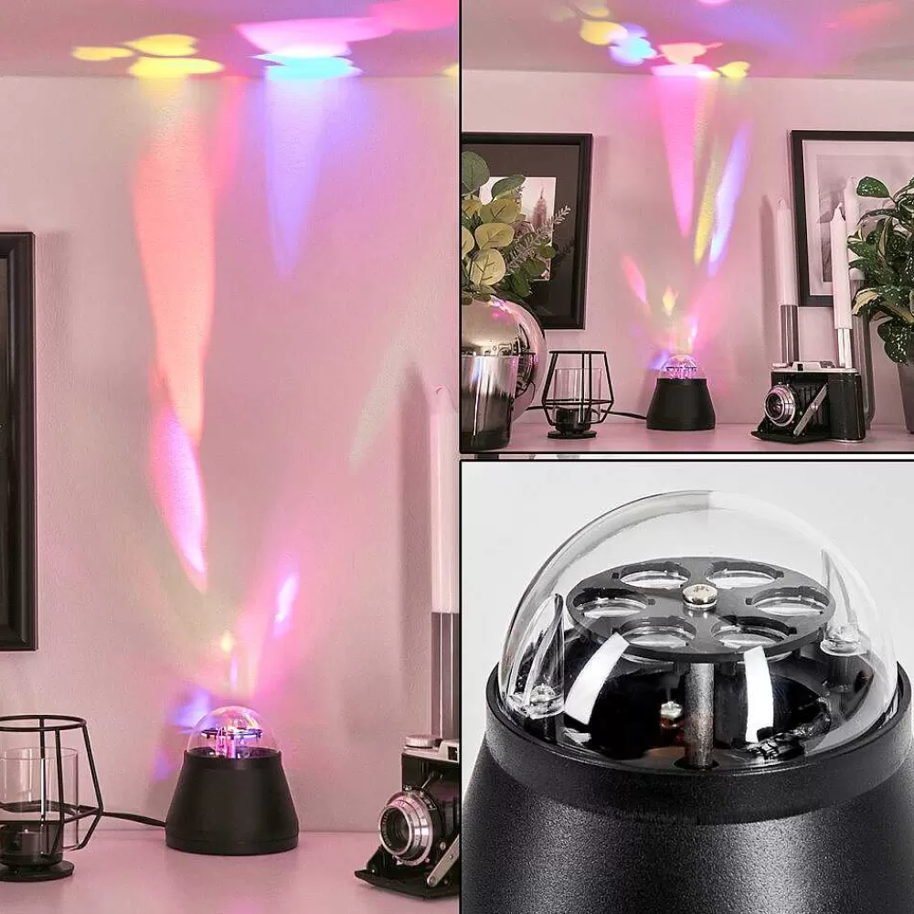 hofstein Lampe De Table Atabueira Led Noir, 1 Lumiere, Changeur De Couleurs