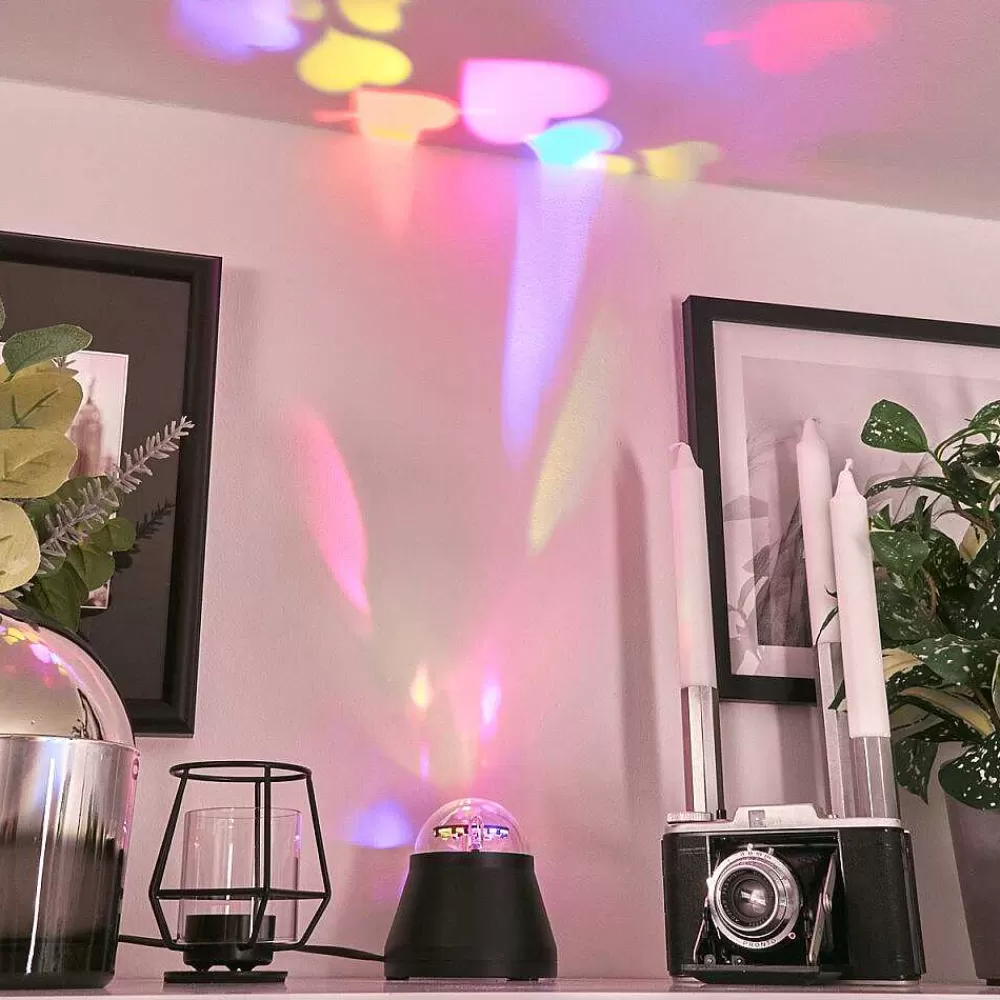 hofstein Lampe De Table Atabueira Led Noir, 1 Lumiere, Changeur De Couleurs