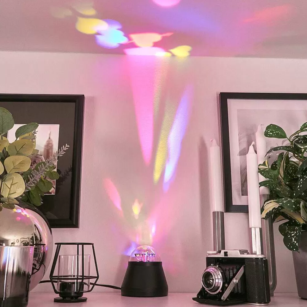 hofstein Lampe De Table Atabueira Led Noir, 1 Lumiere, Changeur De Couleurs