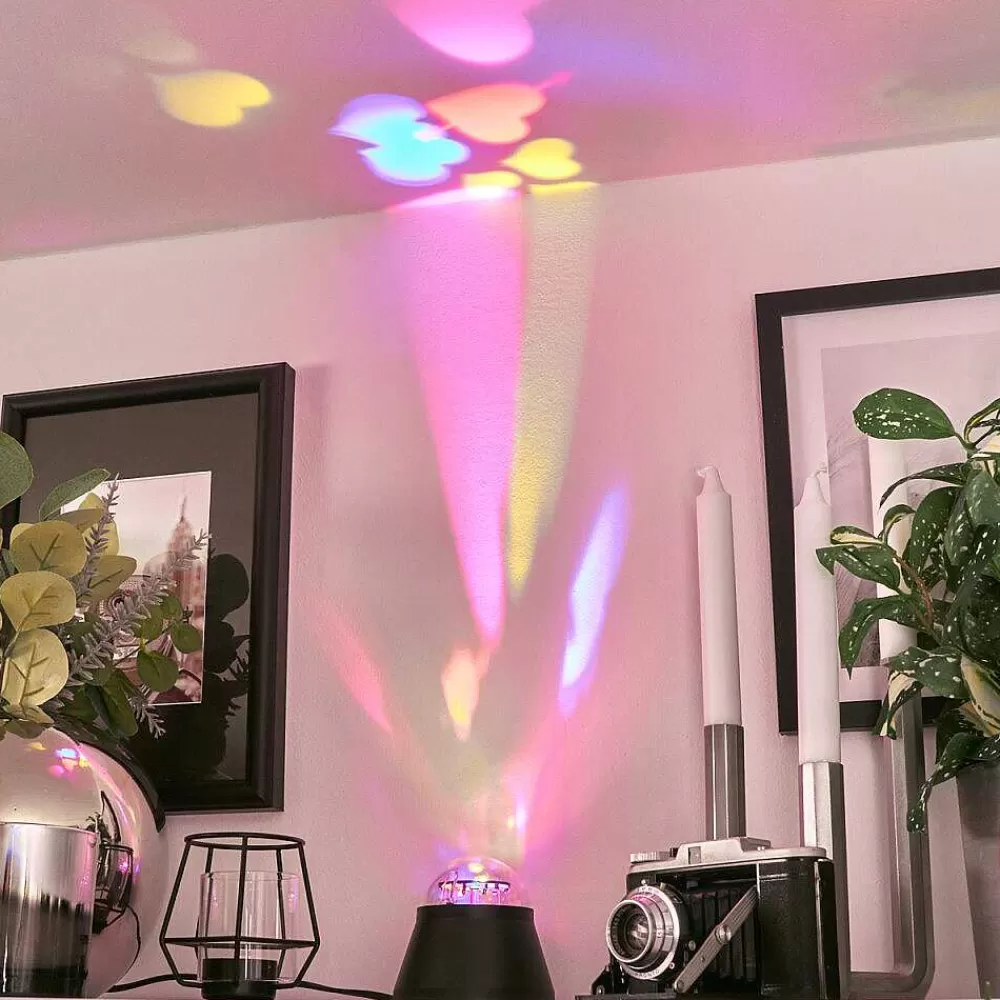 hofstein Lampe De Table Atabueira Led Noir, 1 Lumiere, Changeur De Couleurs