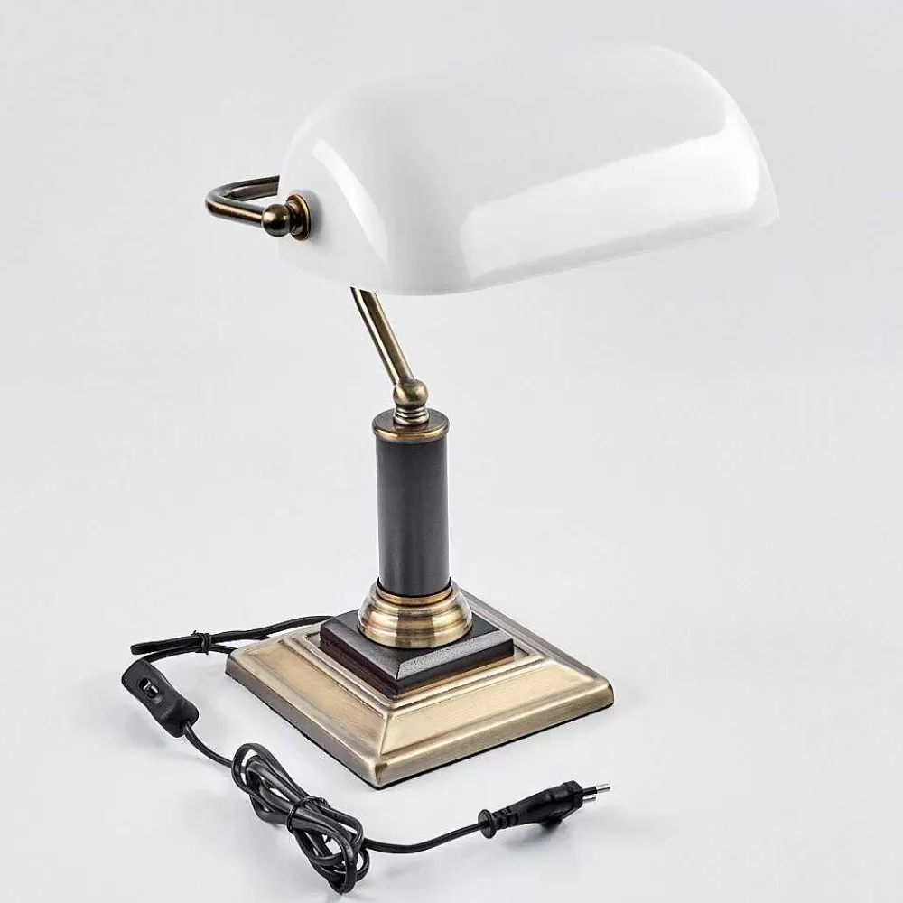 hofstein Lampe De Table Barbe Laiton, Noir, 1 Lumiere