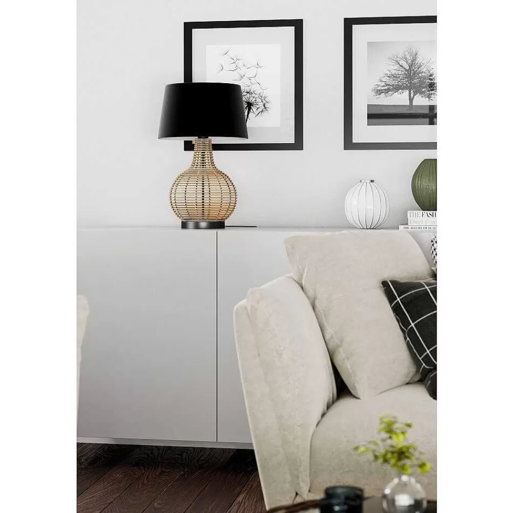 By Rydéns Lampe De Table By Rydens Granada Bois Clair, Noir, 1 Lumiere