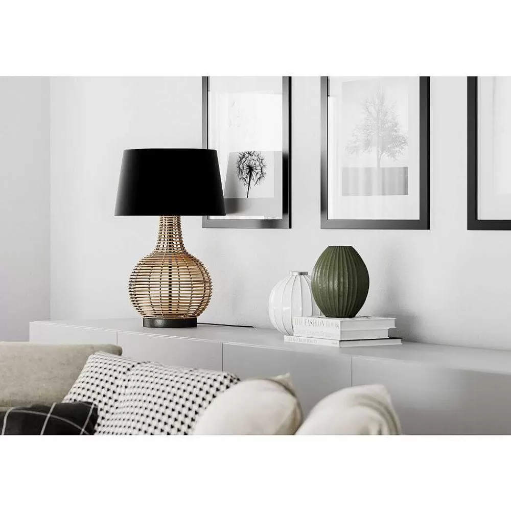 By Rydéns Lampe De Table By Rydens Granada Bois Clair, Noir, 1 Lumiere