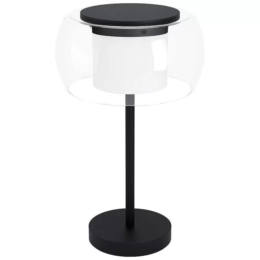 Luminaires Eglo Lampe De Table Eglo Briaglia Led Noir, 1 Lumiere, Changeur De Couleurs