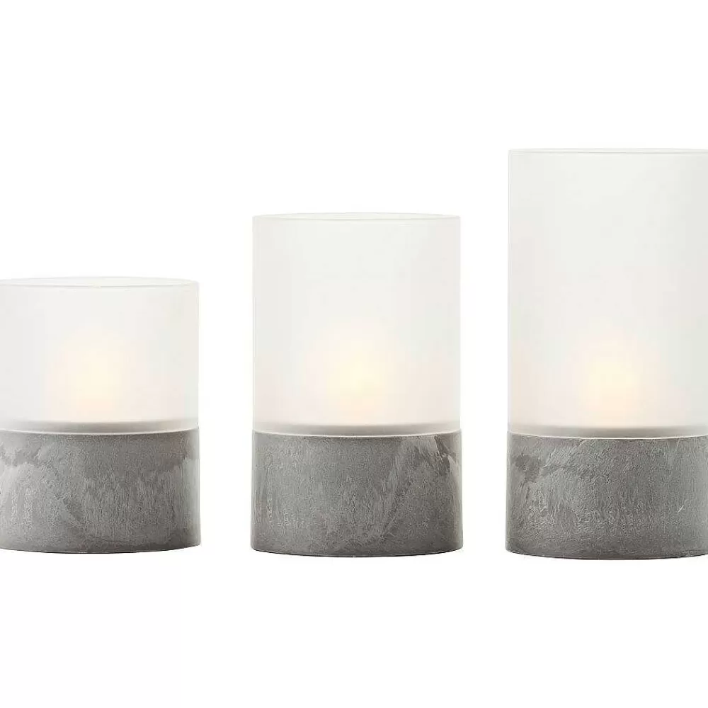 Luminaires Brilliant Lampe De Table Exterieure Set De 3 Brilliant Bougie Led Gris, 1 Lumiere