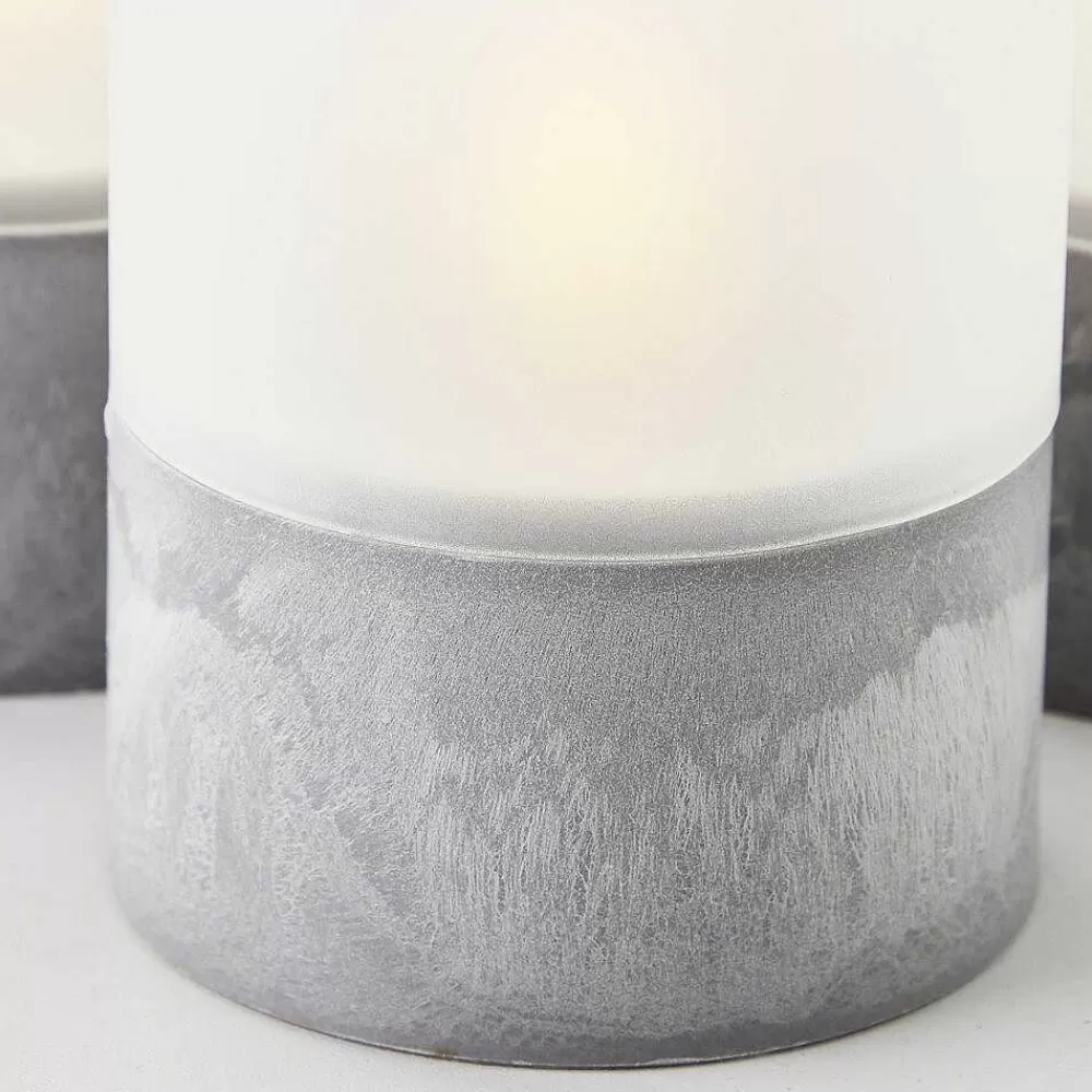 Luminaires Brilliant Lampe De Table Exterieure Set De 3 Brilliant Bougie Led Gris, 1 Lumiere