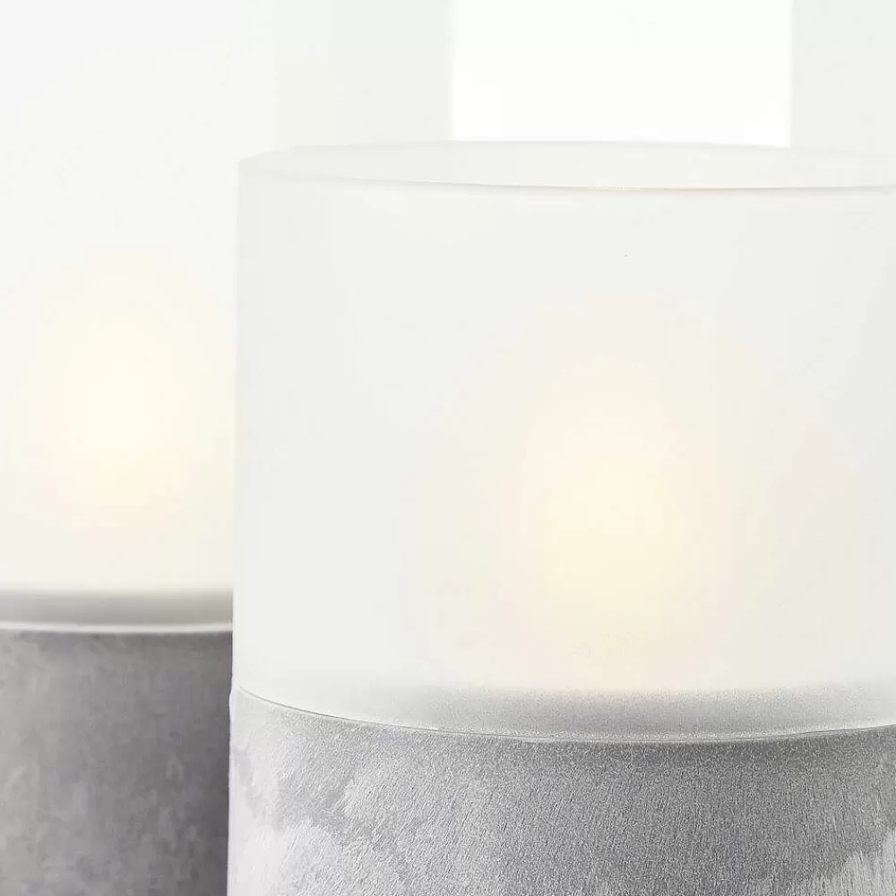 Luminaires Brilliant Lampe De Table Exterieure Set De 3 Brilliant Bougie Led Gris, 1 Lumiere