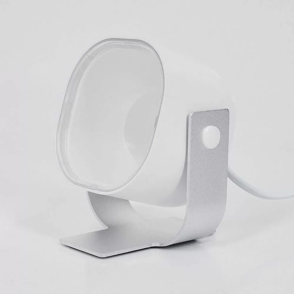 Idual Lampe De Table Lilac Led Argente, 1 Lumiere, Telecommandes, Changeur De Couleurs