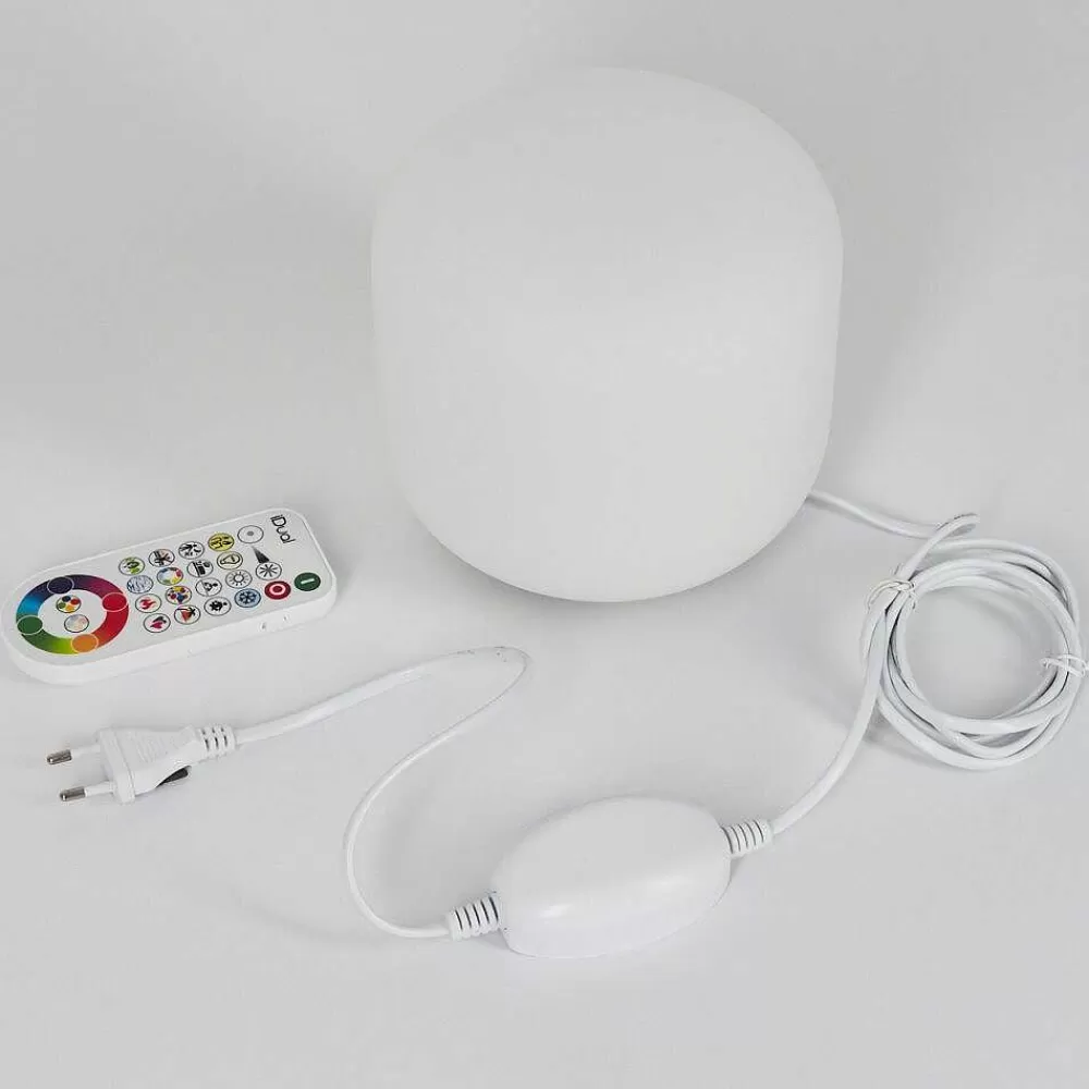 Idual Lampe De Table Thyme Led Nickel Mat, 1 Lumiere, Telecommandes, Changeur De Couleurs