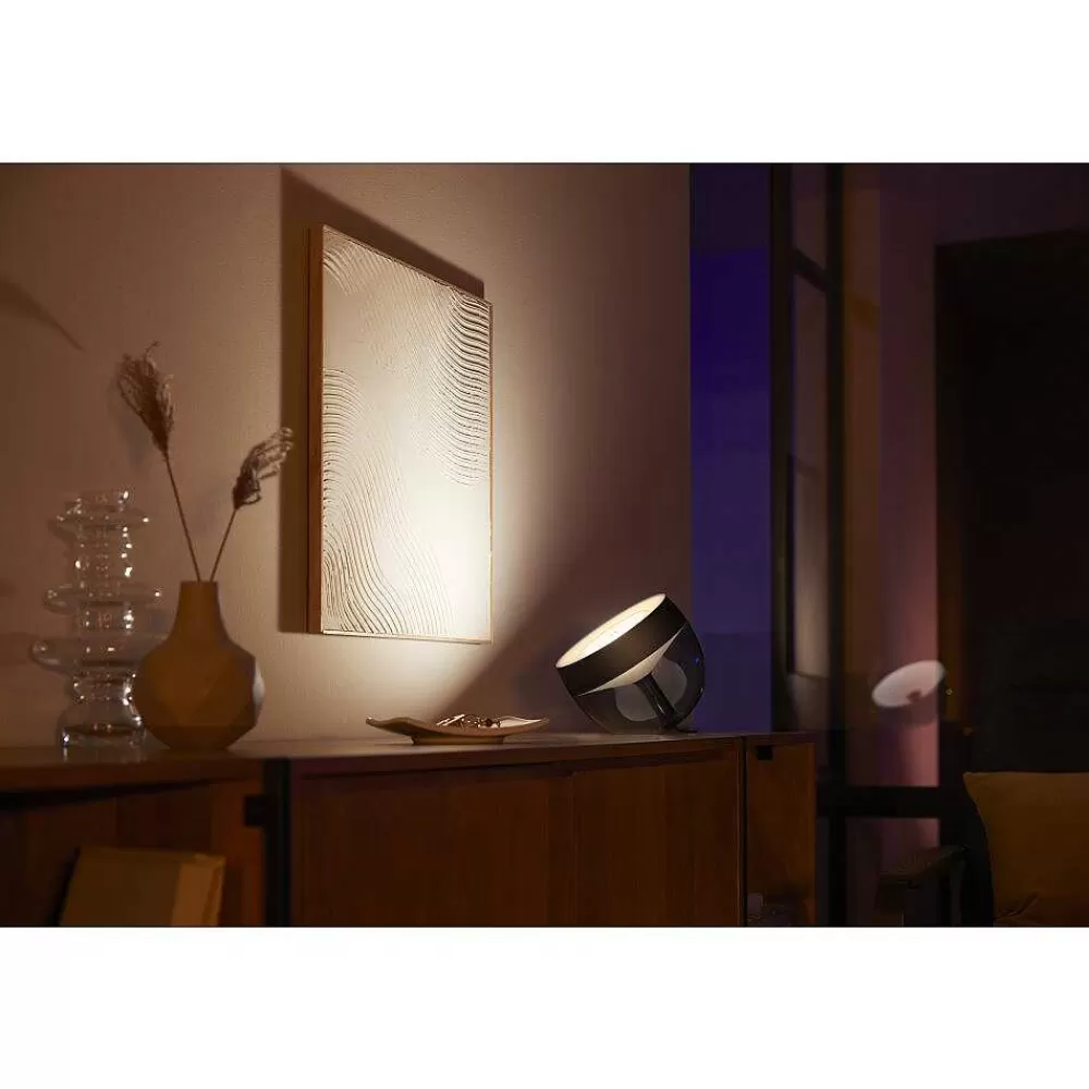 Luminaires Philips Lampe De Table, Kit D'Extension Philips Hue Ambiance White & Color Iris Led Noir, Transparent, 1 Lumiere, Changeur De Couleurs