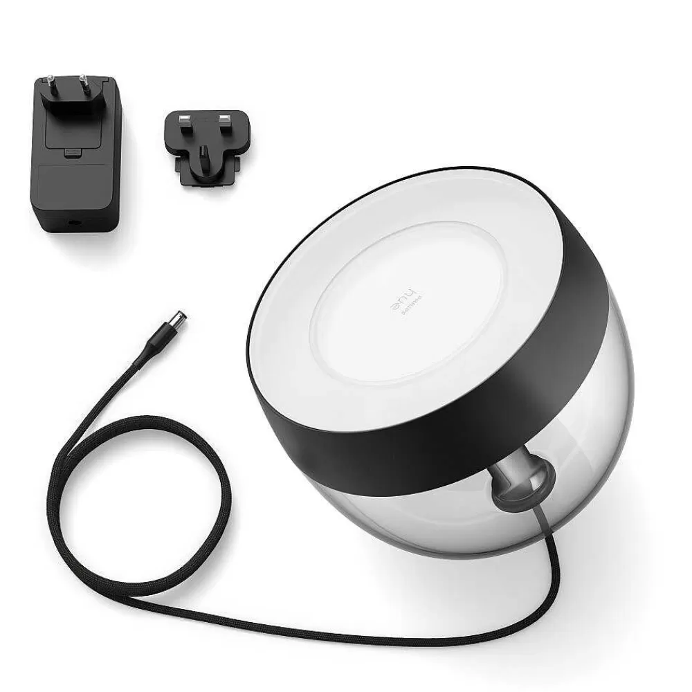 Luminaires Philips Lampe De Table, Kit D'Extension Philips Hue Ambiance White & Color Iris Led Noir, Transparent, 1 Lumiere, Changeur De Couleurs