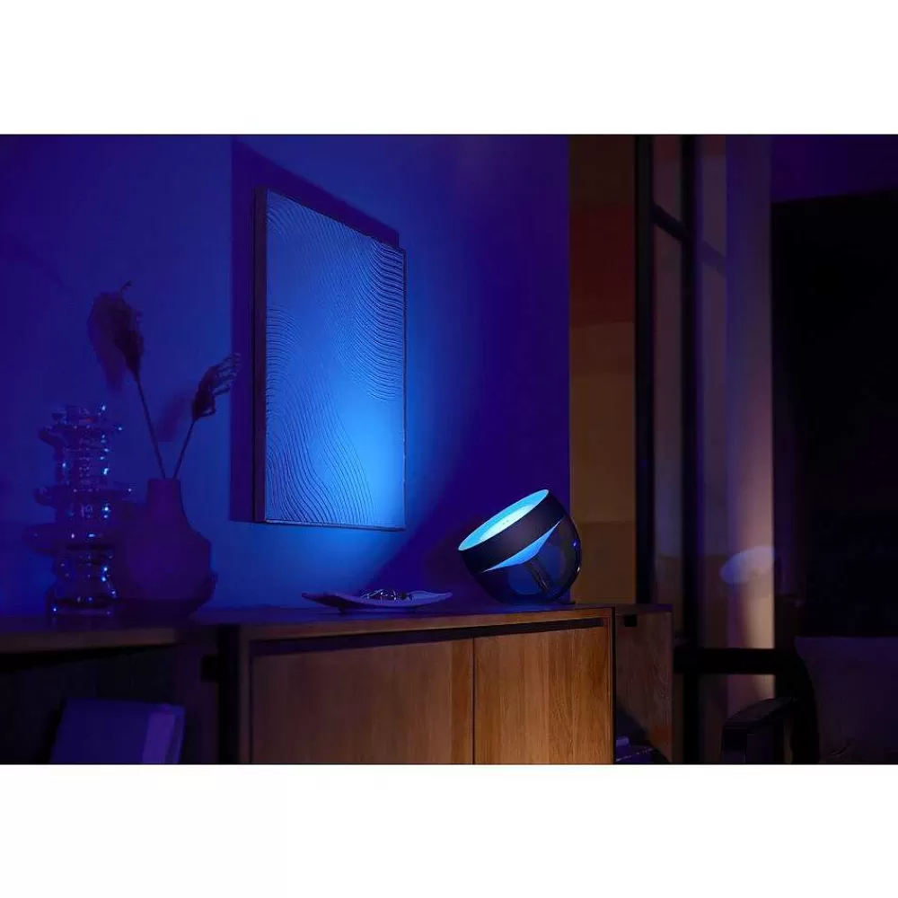 Luminaires Philips Lampe De Table, Kit D'Extension Philips Hue Ambiance White & Color Iris Led Noir, Transparent, 1 Lumiere, Changeur De Couleurs